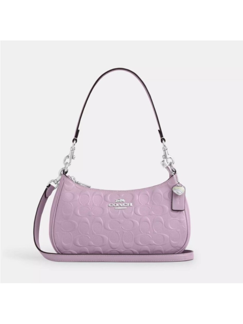 Last one！New Coach Teri Shoulder Bag In Signature Leather With Heart Charm